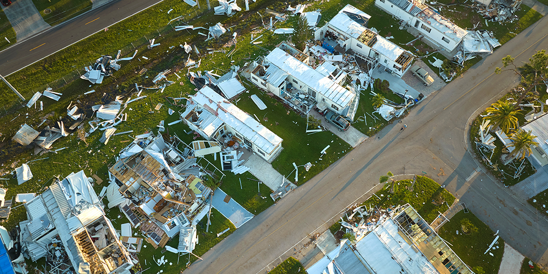 Storm-damaged homes