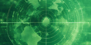map of world as viewed on radar
