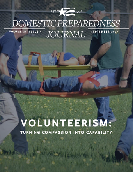 volunteers carrying stretchers with volunteer patients
